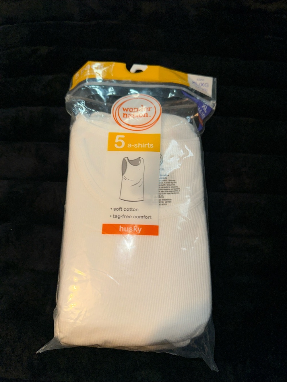 Wonder Nation White 5-Pack Ribbed A-Shirts